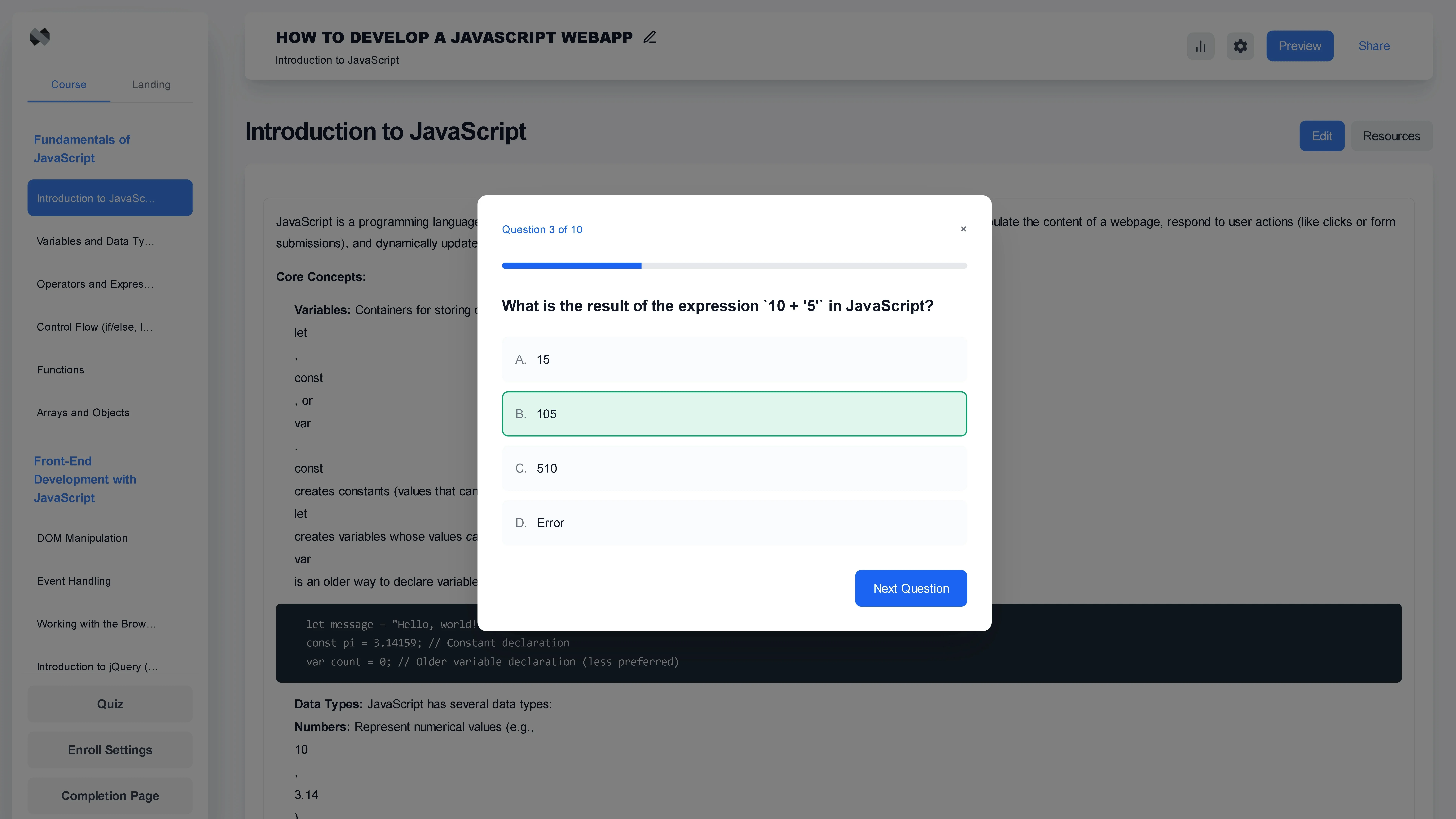 Course Export Feature